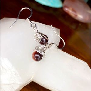 Mahogany tigers eye earrings